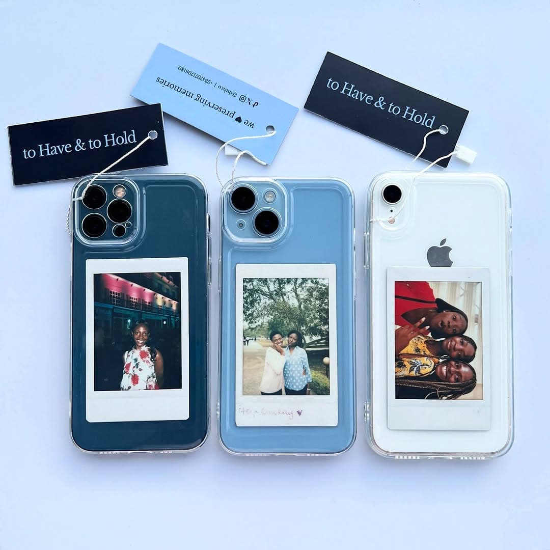 Transparent iPhone case with an Instax Instant Print