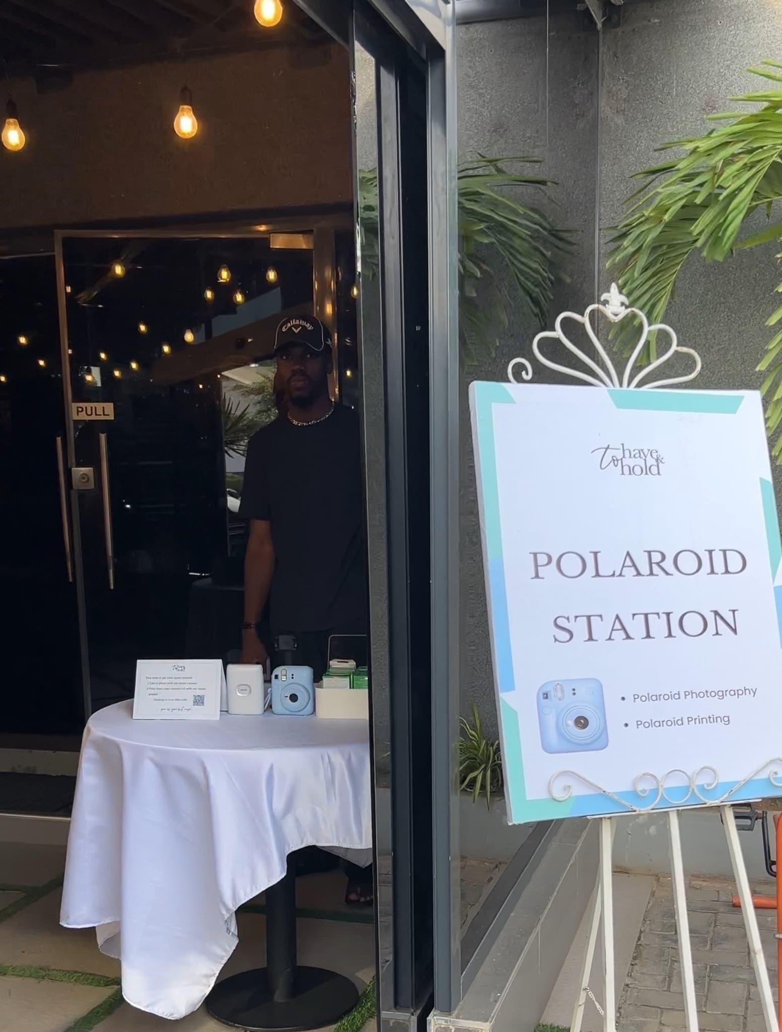 polaroid station at event